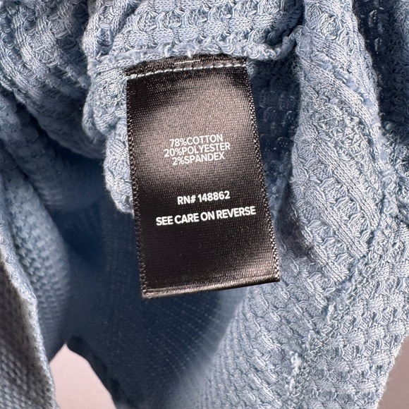 NWT Torrid Plus Size 1X Mountain Spring Blue Waffle Knit Collar Long Sleeve - Picture 5 of 5